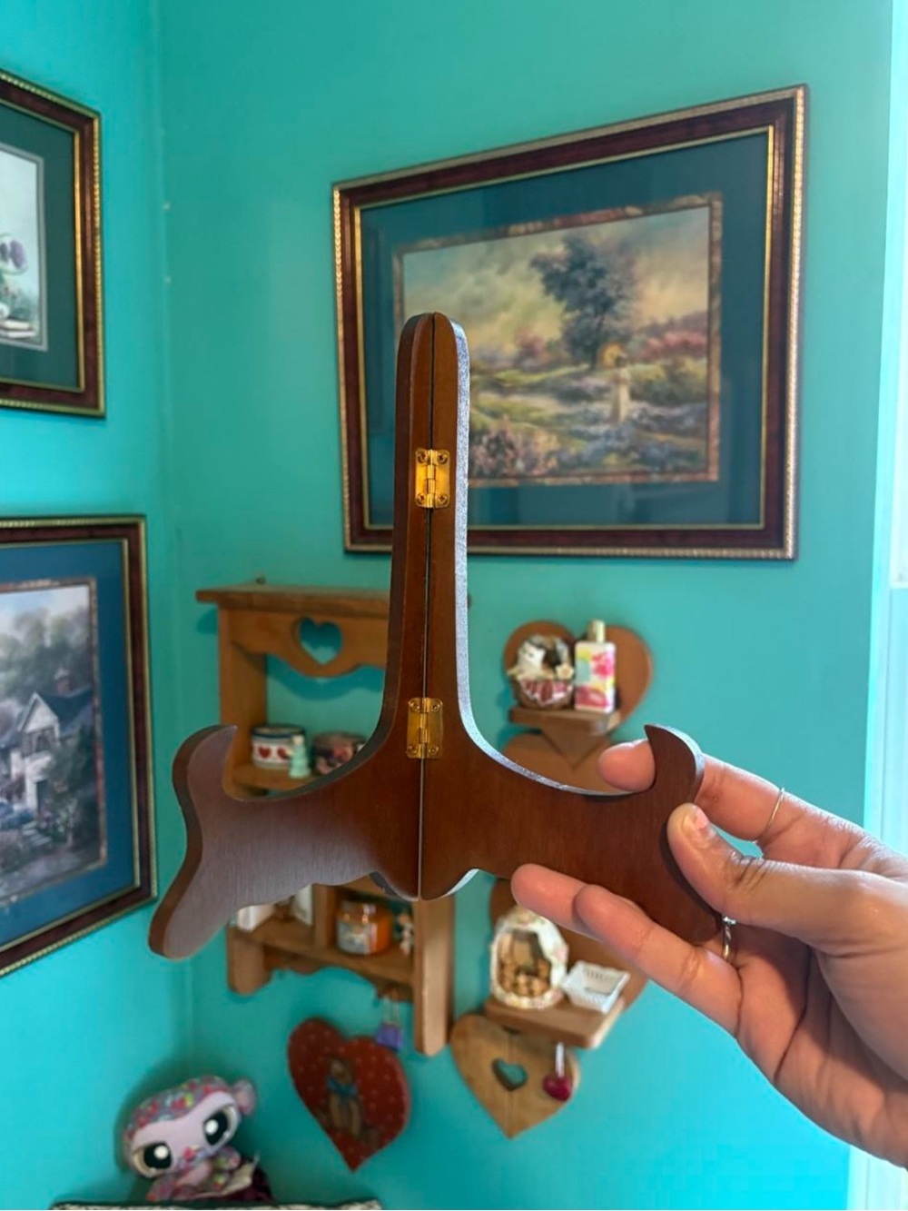 Vintage Style Wooden Tabletop Easel Picture Holder Decor